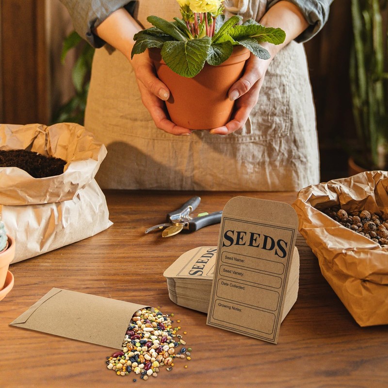 LOTMER 200 Pieces Seed Saving Envelopes, 3.2x4.8 Inch Seed Packets Envelope, gallery