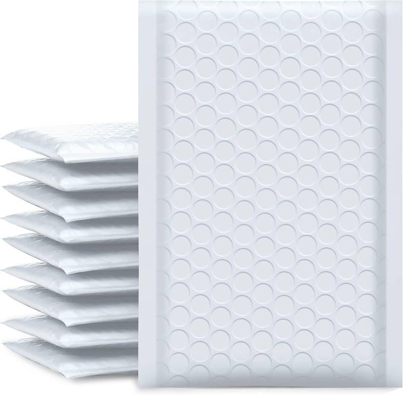 Bubble Mailers 4X8 Inch White 50 Pack Padded Envelopes for Small Business Shippi