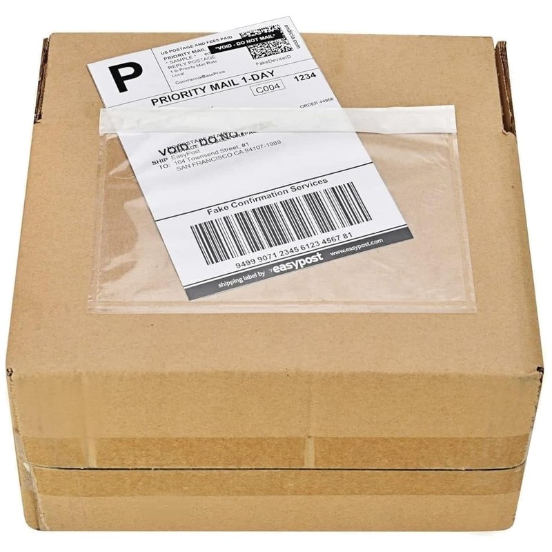 200 Pack Clear Adhesive Top-Loading Shipping Label Envelopes - 7.5" x 5.5"
