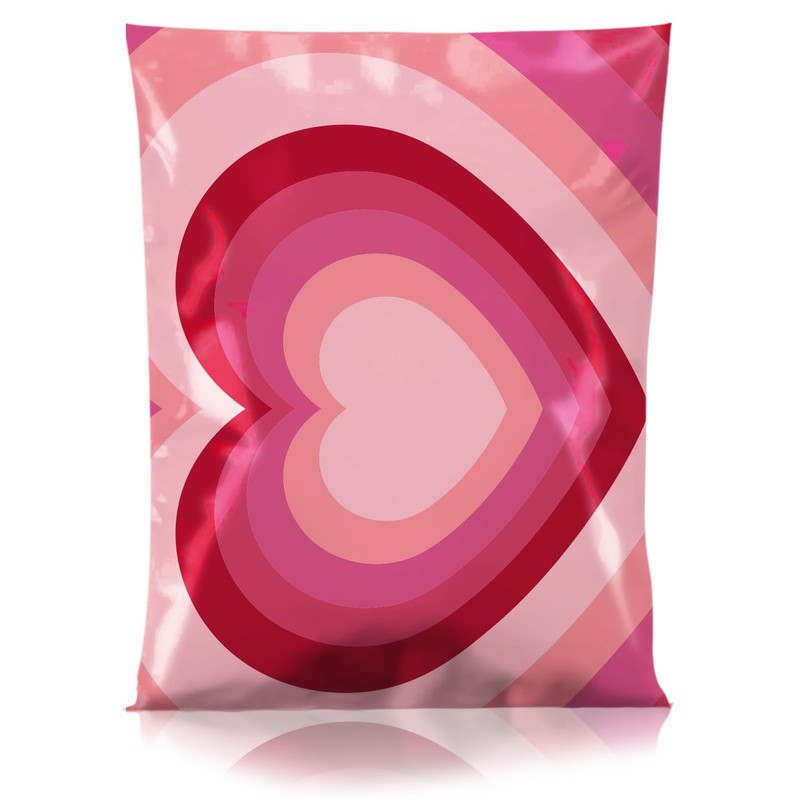 50 PCS Poly Mailers 10×13 Inch Pink Love Heart Waterproof SelfSeal Shipping