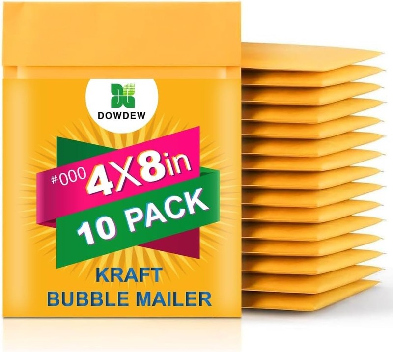 Secure Your Shipments with 10 Pack Kraft Bubble Mailers 4" x 8" Padded Envelopes gallery