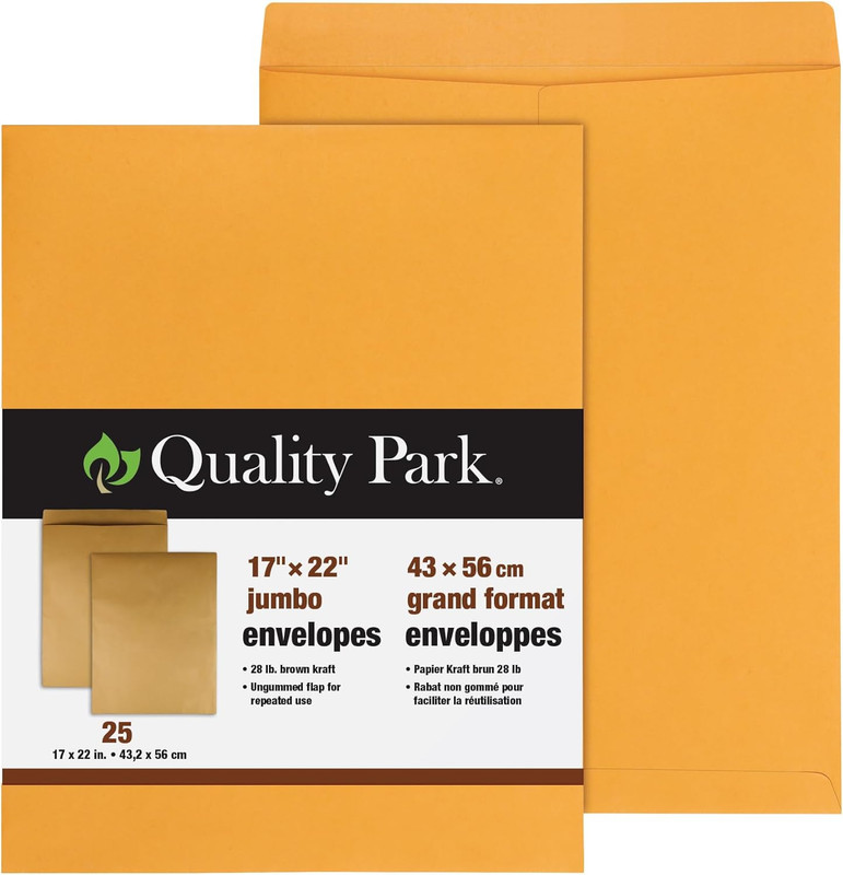 Jumbo Kraft Envelopes, 17 X 22, Ungummed Catalog Envelopes for Storing and Organ gallery