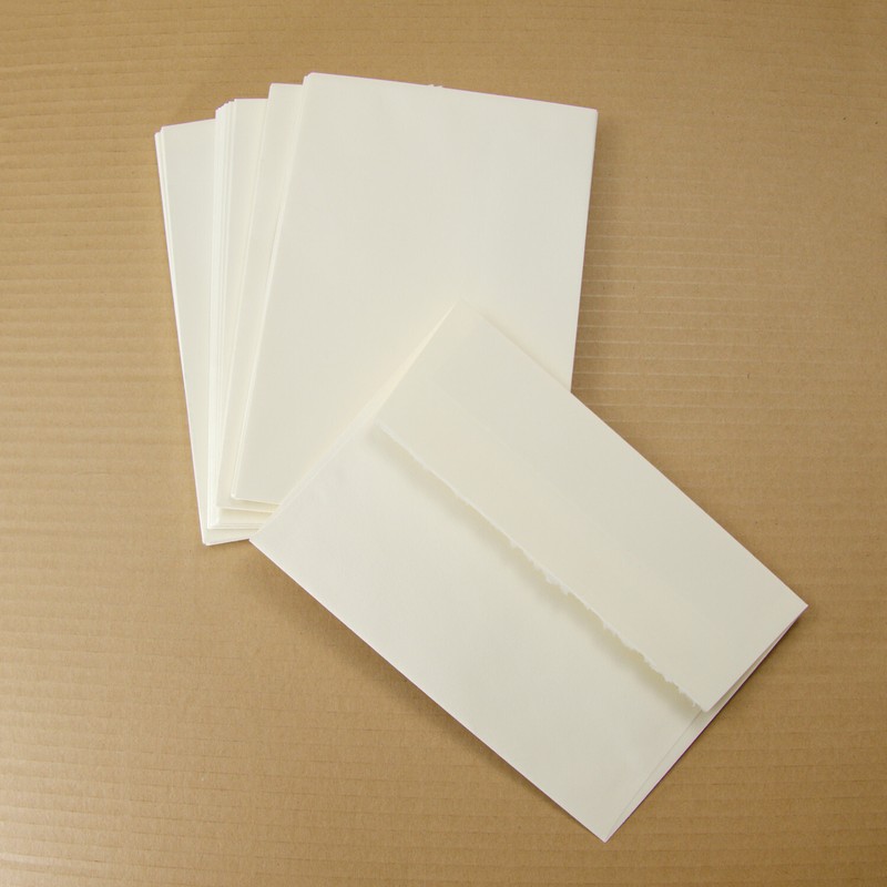 Plain Cream Straight Deckle Edged Flap Lined Envelopes for Mailing Greeting Card
