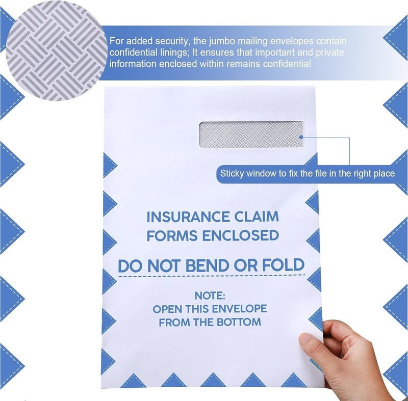 Gueevin 100 Pcs CMS 1500 Claim Form Envelopes 2025 HCFA 1500 Large, Blue gallery