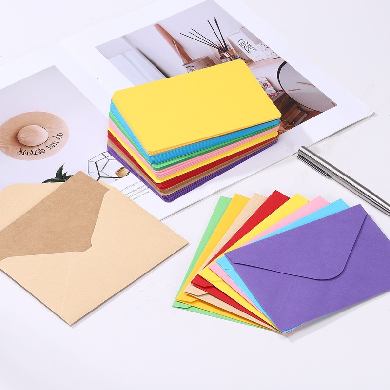 50Sets 4 x 6" Blank Greeting Cards and Envelopes, Rounded Corner Cards, Black gallery