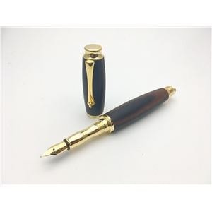 Office168 Selected Ebony Wood Fountain Pen, Made in Japan, Medium gallery