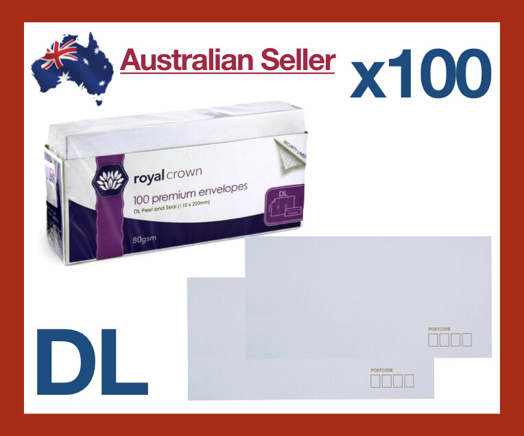x 100 DL Premium Business White Paper Envelopes Mailer Peel Stick 11x22cm Letter