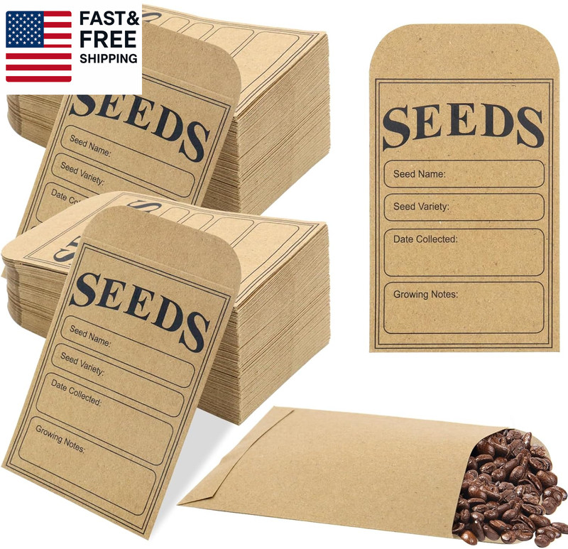 200 Pieces Seed Saving Envelopes, 3.2X4.8 Inch Seed Packets Envelope, Sealing Kr