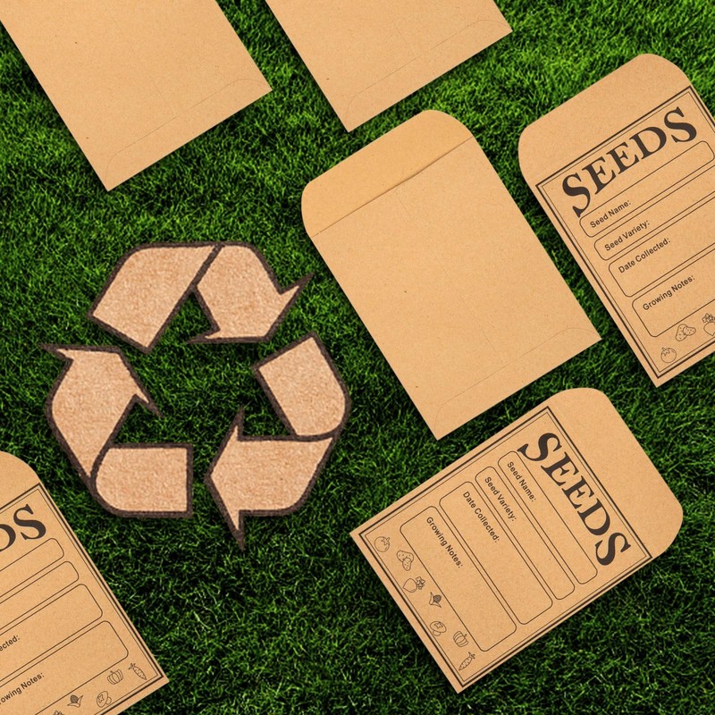 150pcs Seed Saving Envelopes, 4.7x3.1 Inch Reusable Seed Kraft Storage Organi... gallery