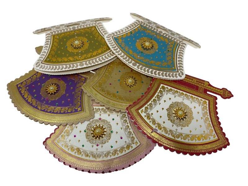 PACK OF 6 Cash Shagun Bandhani Envelopes Favor Indian Wedding Eid Gift #44GJ