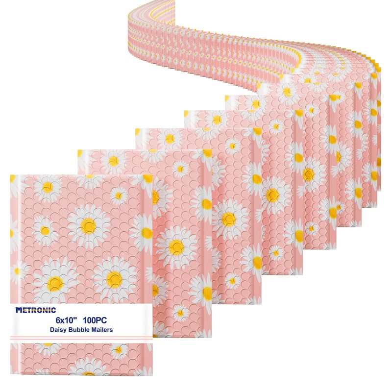 Bubble Mailers 6×10 Inch 100 Pack Pink Bubble Mailer Usable Size 6×9 Self-Sea…