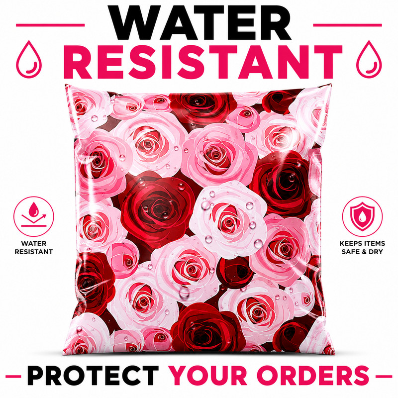 Roses Poly Mailers 10x13 Designer Shipping Bags Self Seal Boutique Mailers gallery