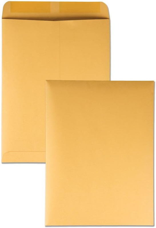 41467 Catalog Envelopes, Heavyweight/Gummed, 9X12, 28Lb, Kraft, 1/Box