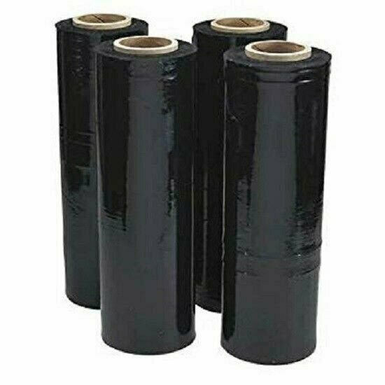18” x 1500′ 80 Ga 1 Roll Pallet Wrap Stretch Film Hand Shrink Wrap 1500FT Black