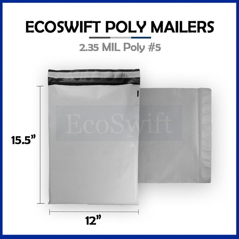 1 12×16 WHITE ECOSWIFT POLY MAILERS SHIPPING ENVELOPES SELF SEALING BAGS 12 x 16