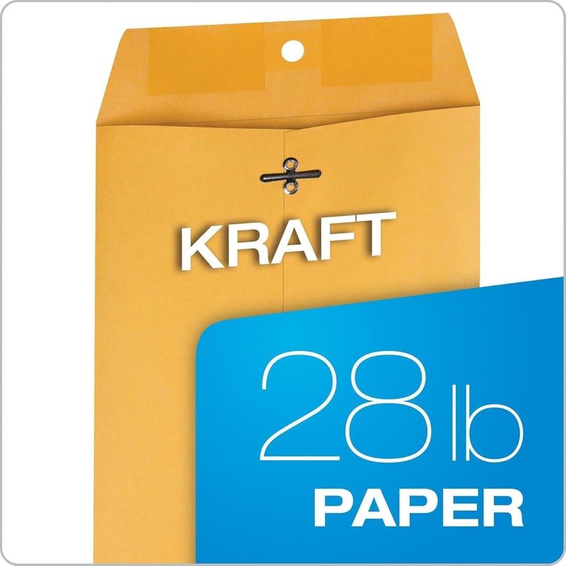 7 x 10 Clasp and Gummed Envelopes, 100 Pack - Durable and Opaque for Privacy gallery