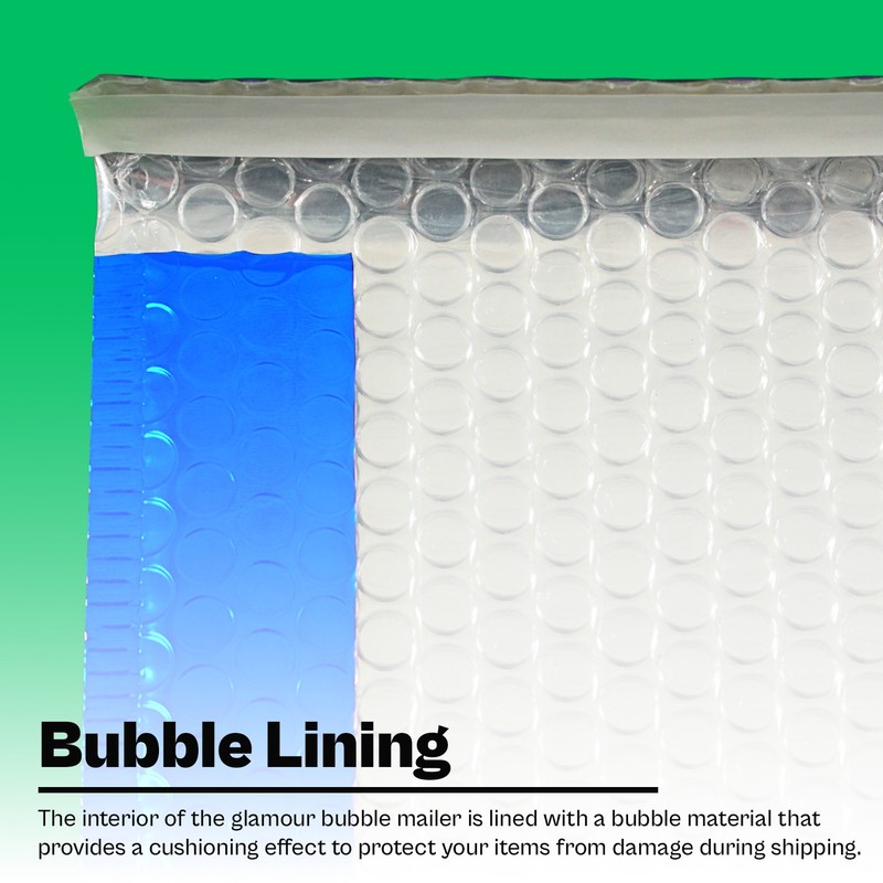 7.5 x 11 Glamour Metallic Blue Poly Bubble Mailers Padded Envelope 250 Pcs gallery