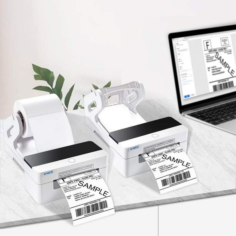 vretti Label Holder for Rolls and Fan-fold Labels, 7.8*5.2*5.9 inches, White gallery