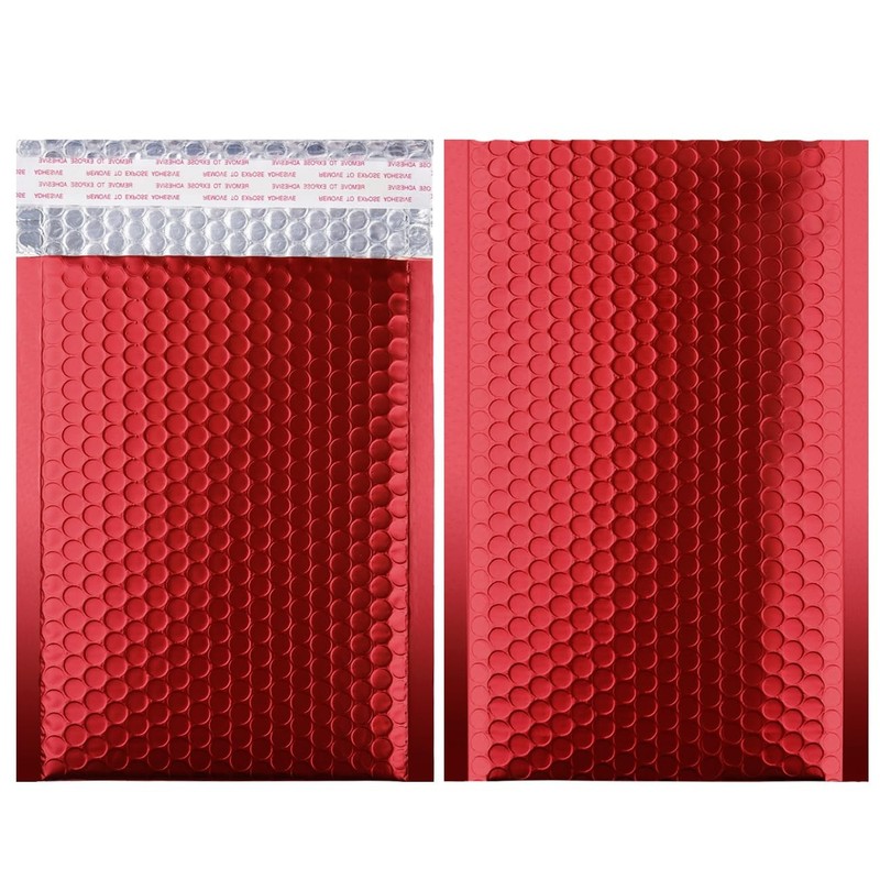 Metallic Matte Red Bubble Mailers Mailing Padded Envelopes 8.5x12" 25pc,