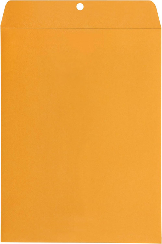 Clasp Kraft Envelopes for Documents, Gummed Mailing Envelope, 9" X 12", 100-Pack gallery