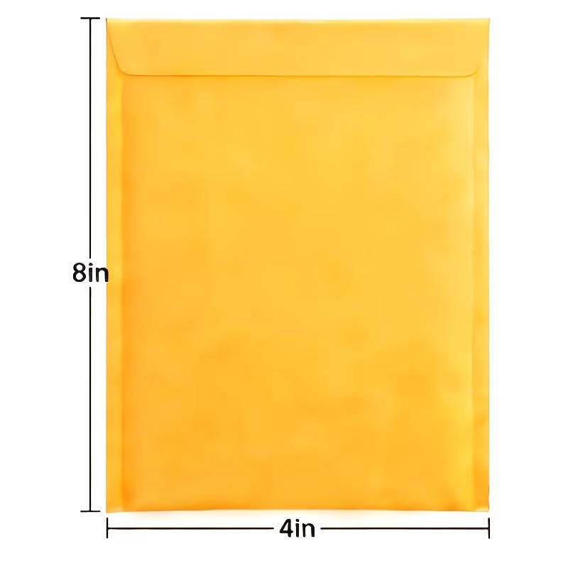 5Pcs 4×8″ Self Seal Kraft Bubble Mailers Padded Envelopes Yellow Shipping Bags