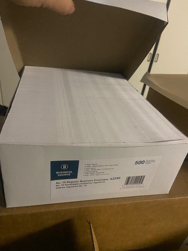 500 pcs Security Letter White Business Envelopes Security Printed Lining Gummed gallery