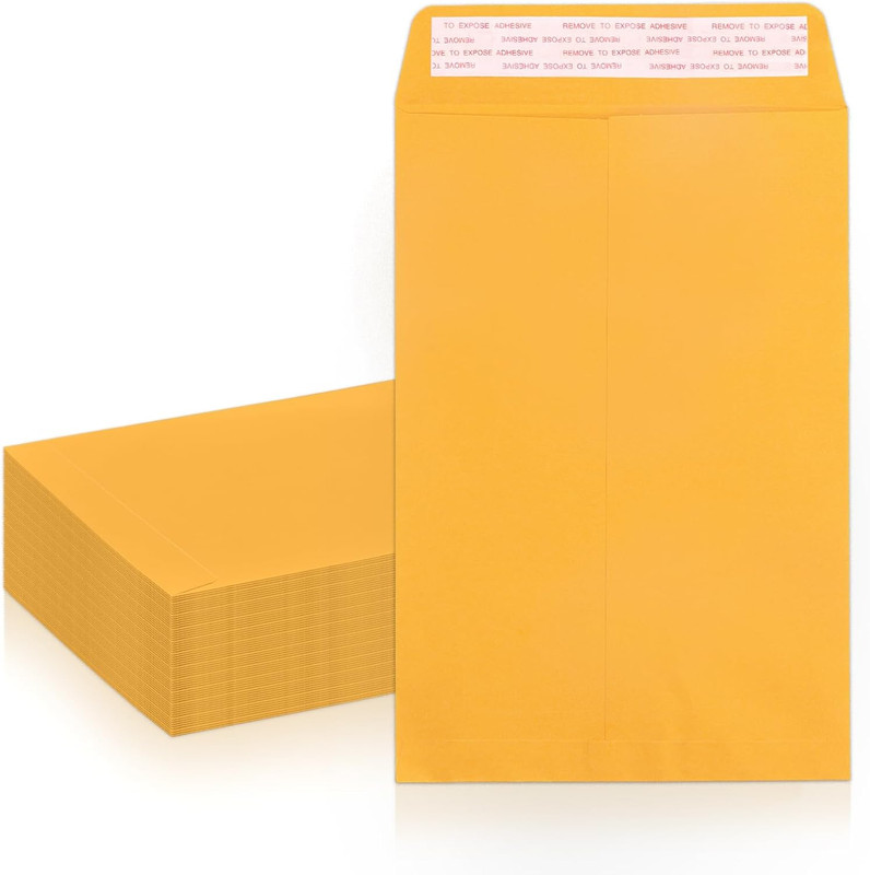 6X9 Manilla Envelopes Self Seal, 50 Pack Brown Kraft Catalog Envelopes for Maili