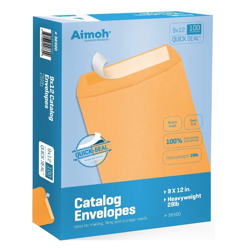 9 X 12 Self-Seal Brown Kraft Catalog Mailing Envelopes – 28lb – 100 Count, 9x…