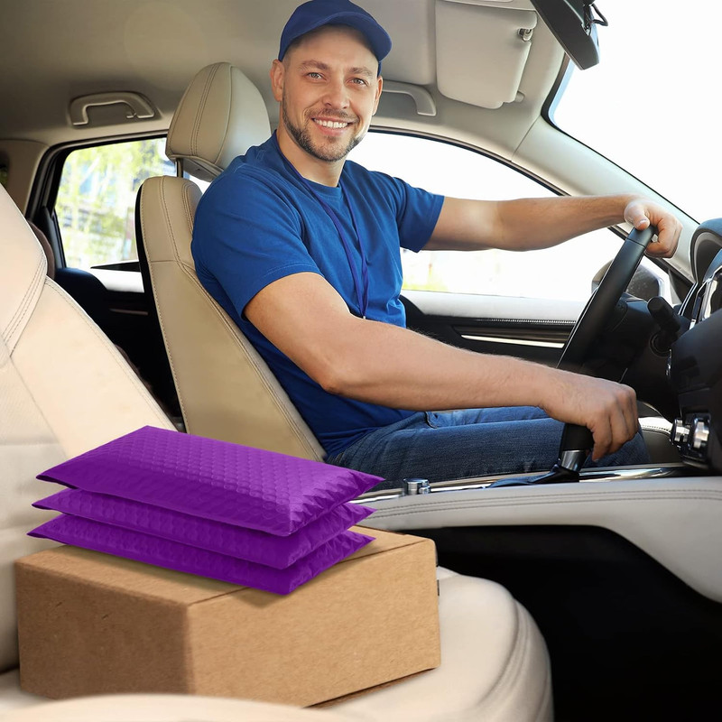 Bubble Mailer 6X10 Inch 100 Pack Usable Size 6X9 Inch Purple Poly Padded Envelop gallery