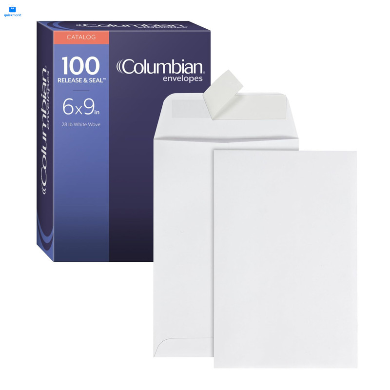 Columbian Catalog Envelopes, 6 x 9, Release & Seal Self-Sealing 6×9, White