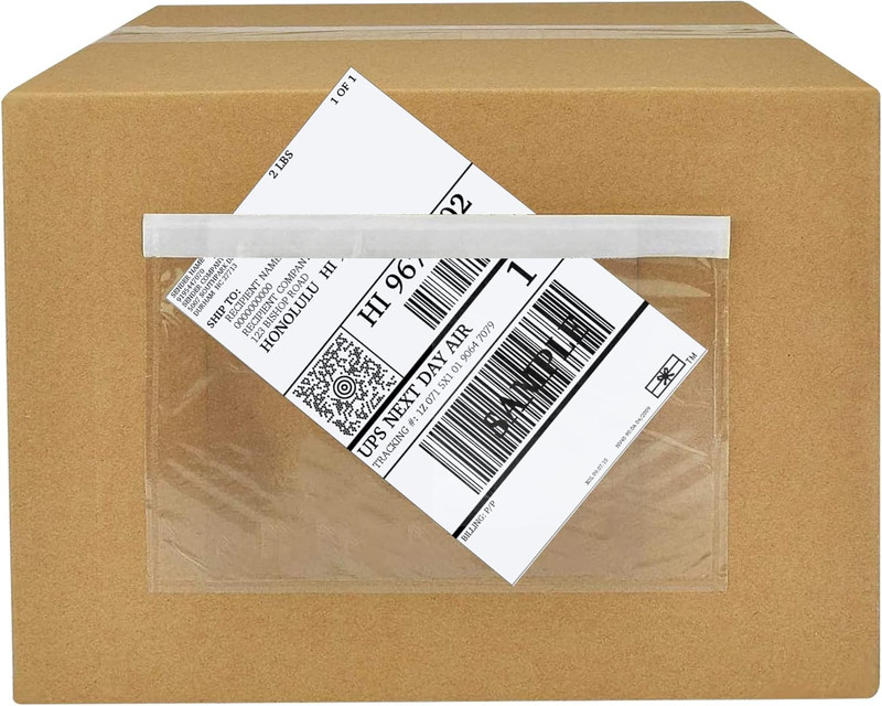 Shipping Label Sleeves 100Pcs, 7.5X5.5 Inches – Packing Slip Envelope Pouches