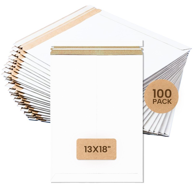 AVIDITI StayFlat Mailer, 13″W x 18″L, Pack of 100 | Stayflats Envelope Keepin…