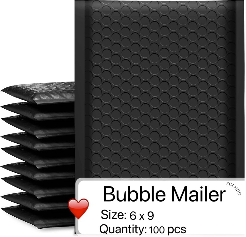 Bubble Mailers 6x10 inch 100 Pack Black Usable Size 6x9" Thick Padded Envelop... gallery