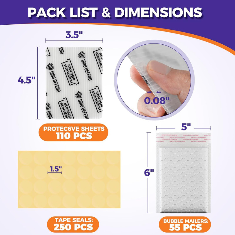 Ding Defend Card Shipping Protector Envelopes Bubble Mailer Kit with 110 Semi-Tr gallery