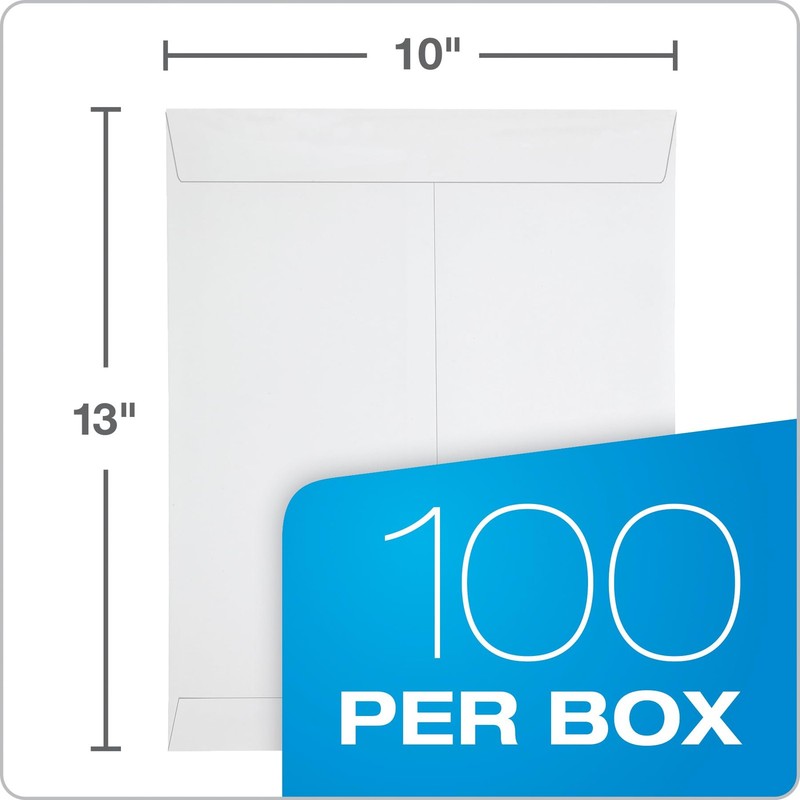 10x13 Self-Seal Catalog Envelopes with Security Tint, 100 Pack, 28 lb White gallery