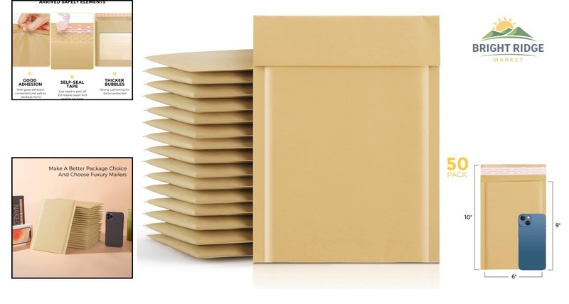 Waterproof Padded Mailers 6x10 Inch, 50 Pack for Secure Shipping and Packaging gallery