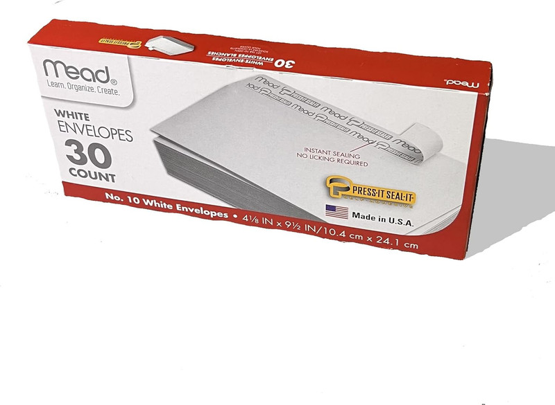 4 1/8 in X 9 in White Self-Adhesive Envelopes, 30-Count
