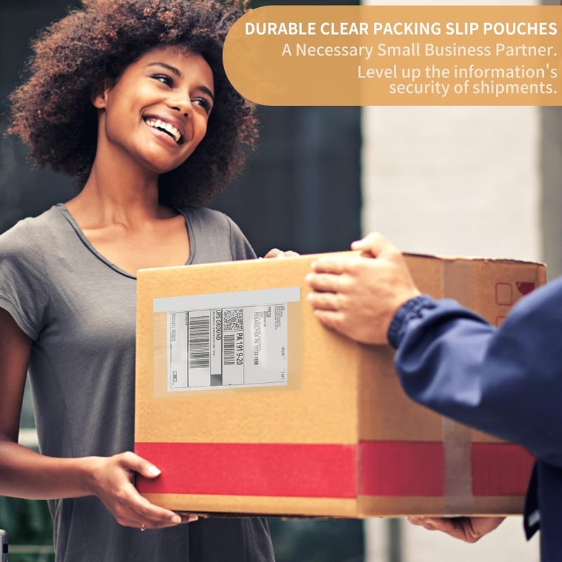 50 - 4000 Clear Adhesive Packing List Shipping Label Envelopes Pouches 7.5 X 5.5 gallery