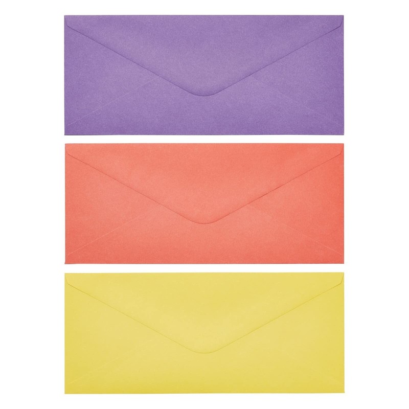 120-Pack #10 Business Mailing Colorful Envelopes in 6 Assorted Colors, Gummed... gallery