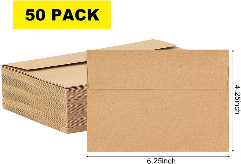 50 Pack Kraft Envelopes - 4 X 6 Inch Brown Kraft Paper Envelopes for Invitations gallery