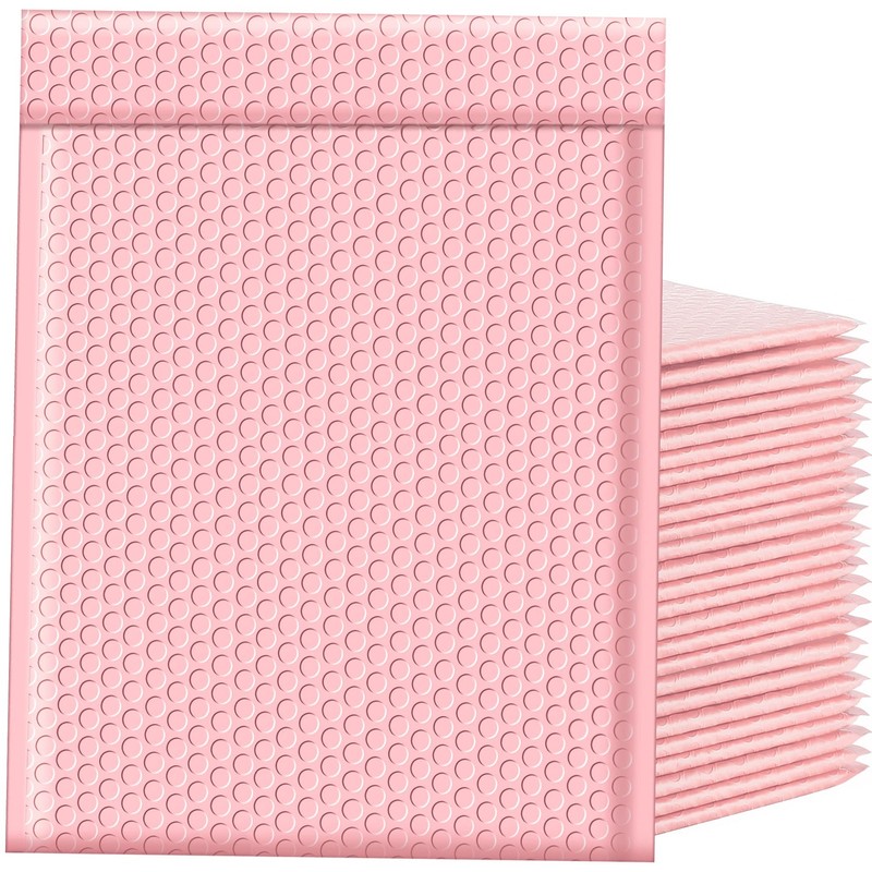 Bubble Mailers 10.5×16 Inch 25pc Light Pink Shipping Bags, Chic Packaging Bag…