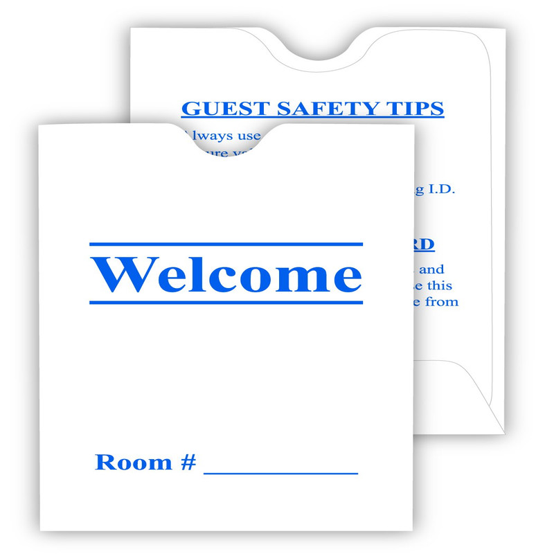 Hotel Motel Keycard Envelope/Sleevewelcome 500 Per Case Blue