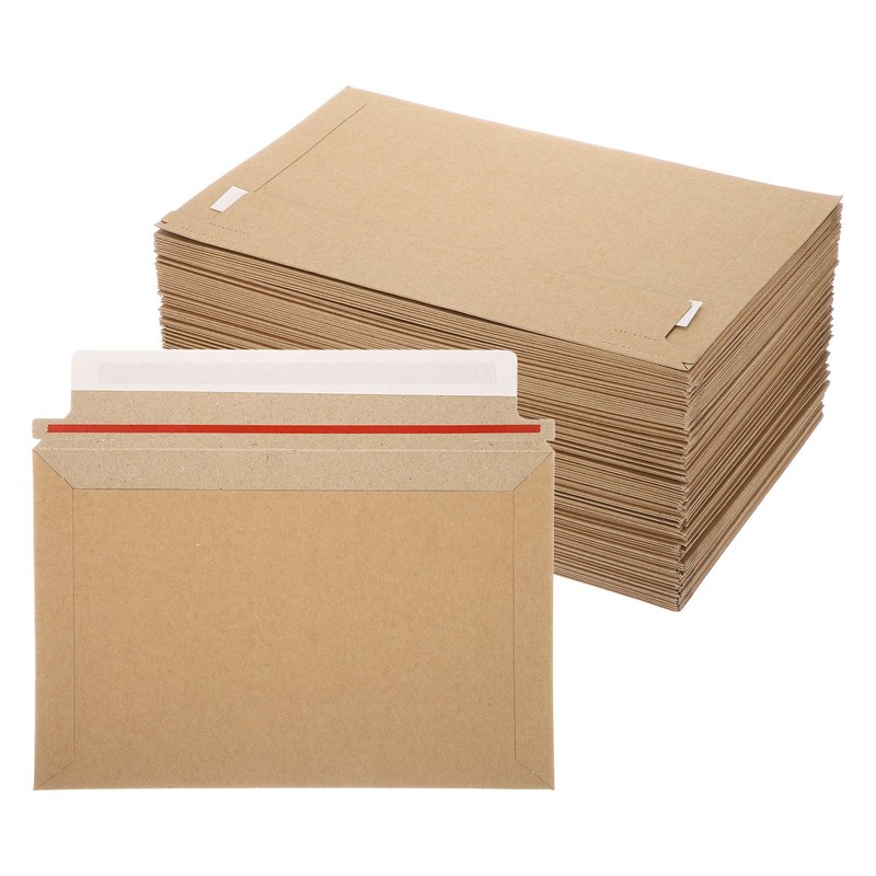 100PcsCardboard Envelopes (10" x 6.42", Brown) Rigid Mailers Shipping Envelope