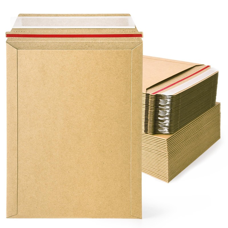 50 Pack 7×9 inch Kraft Rigid Mailer Self Seal Photo Document Mailers, Stay Fl…
