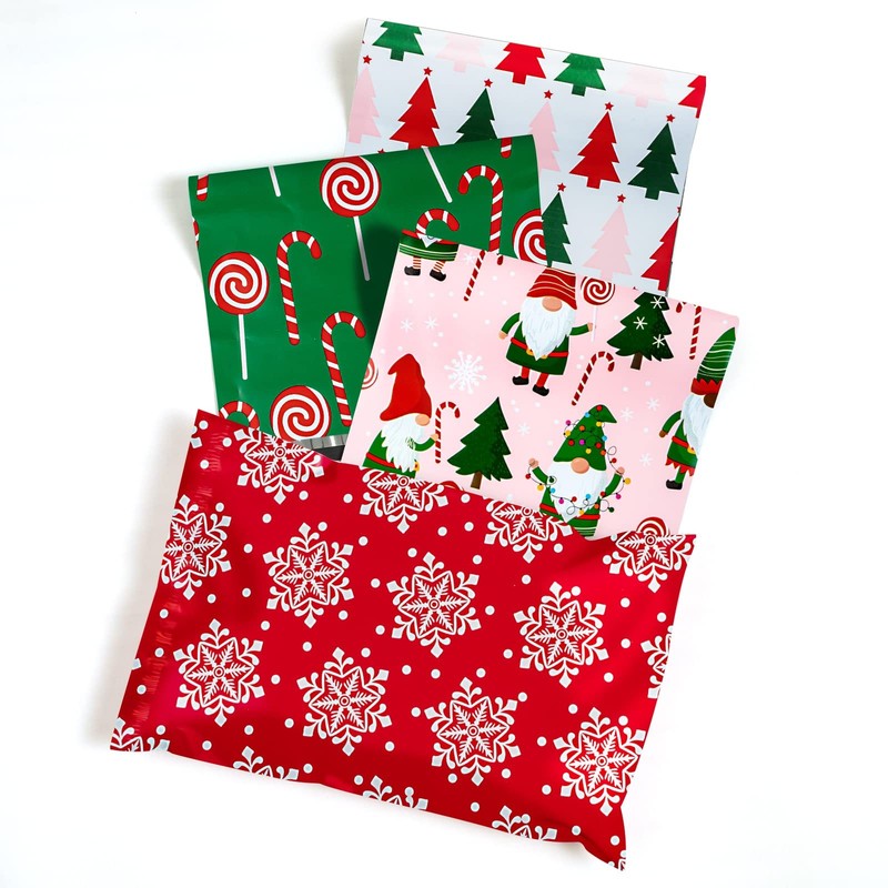 Christmas Poly Mailers Shipping Bags Pretty Thick Self Adhesive Mailing Envel...