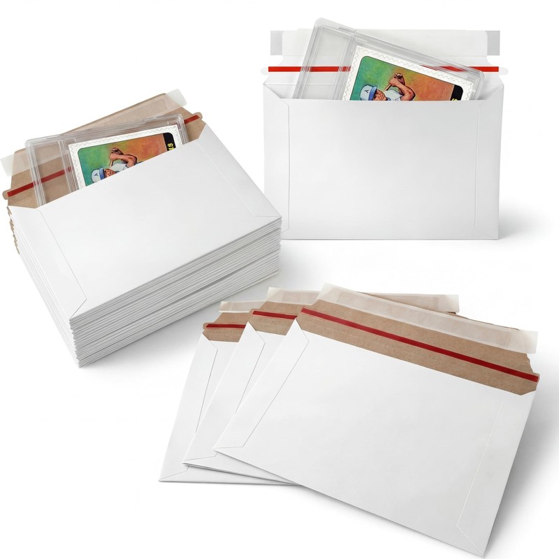 100Pk 7×4.35″ Self-Adhesive Trading Card Mailers for Sleeves & Protectors