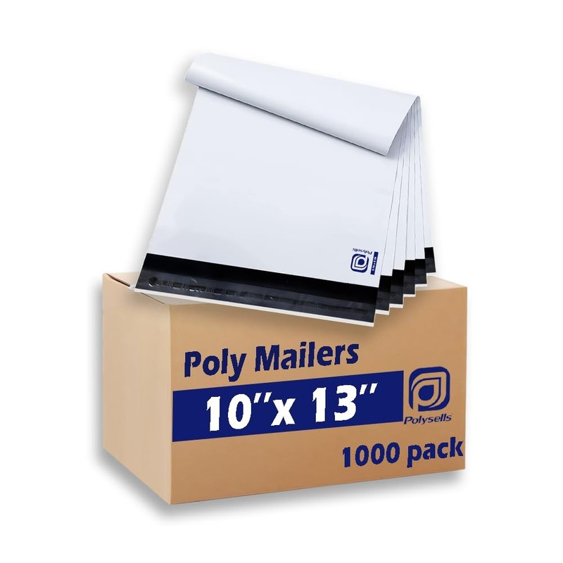 1000 Pcs 10×13 Inch White Poly Mailers Shipping Envelopes, Strong Adhesive Se…