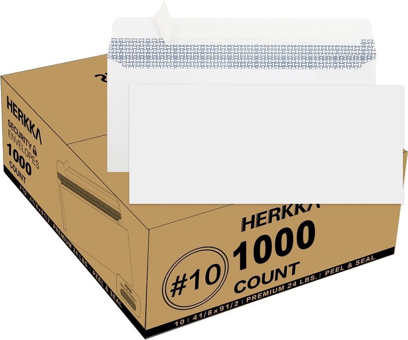 HERKKA 1000 Pack #10 Security Self Seal Envelopes White