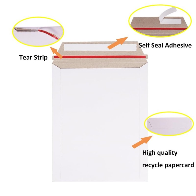 100 Pack 7"x9" Rigid Mailers Self Seal Document Mailers Flat Cardboard Envelopes gallery