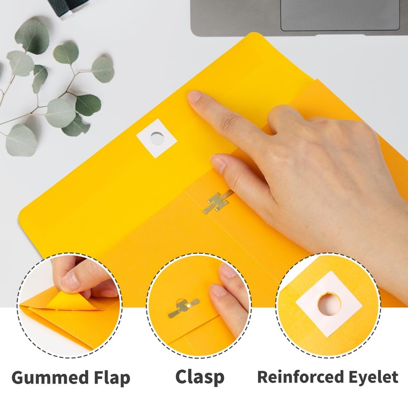 Expandable Manilla Envelopes 9 x 12 with Reusable Clasp and Gummed Seal 25 Pa... gallery